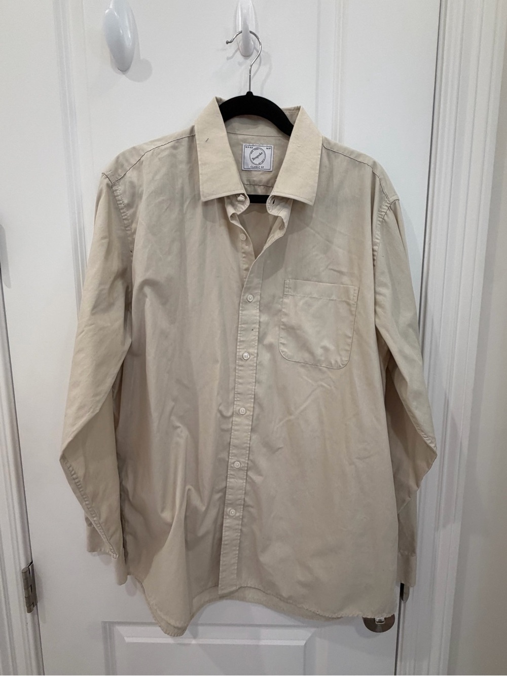 Bespoke Beige Casual Button-Down Shirt